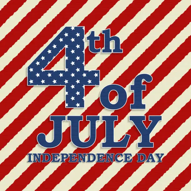 Vector illustration of Fourth of July, Independence day of the United States. Happy Bir