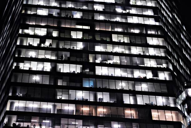 istock Modern building. Modern office building with facade of glass 693027456