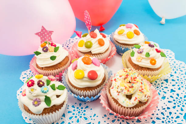 Birthday Cupcakes with Balloons