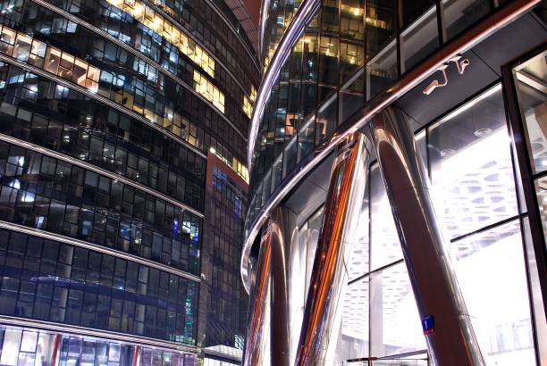 istock Modern building. Modern office building with facade of glass 693030814