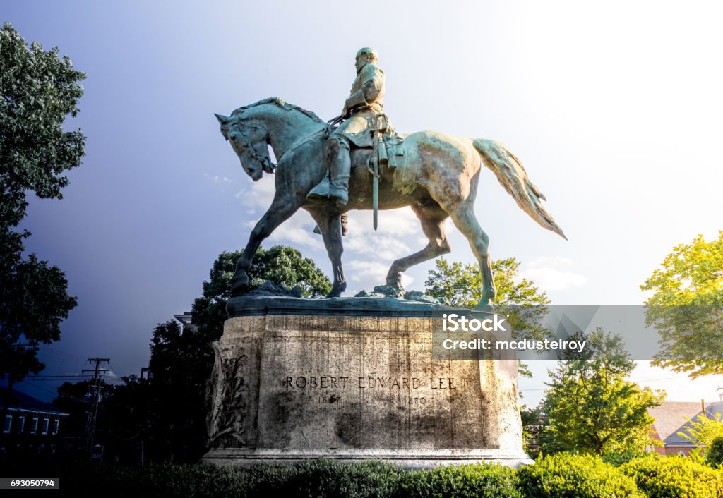 Robert E Lee Robert E Lee statue conflict Charlottesville Stock Photo