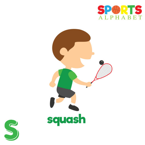 ilustrações de stock, clip art, desenhos animados e ícones de sports alphabet with s letter - sepaktakraw