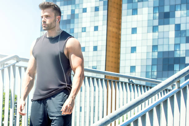istock Handsome man outdoor. Sport concept. 693062610