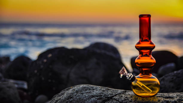 Red and yellow beach bong stock photo