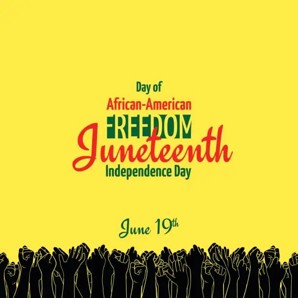 Vector illustration of Juneteenth, African-American Independence Day, June 19. Day of Freedom and Emancipation