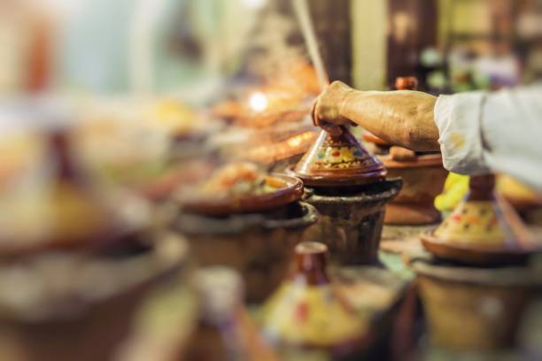 istock Selection of very colorful Moroccan tajines (traditional casserole dishes) 693081788