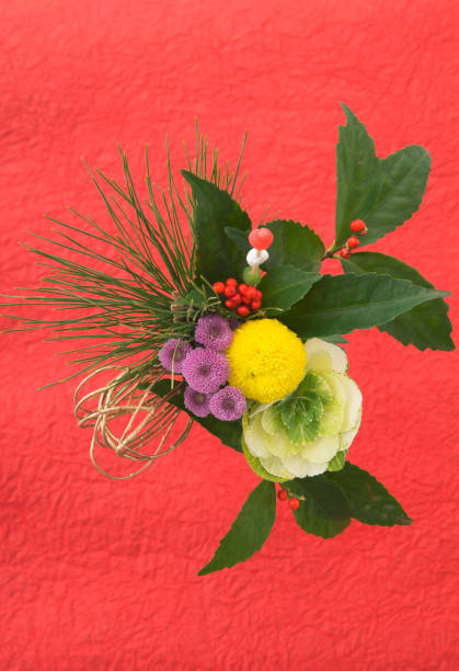 istock Japanese style New Year's flowers 693085236