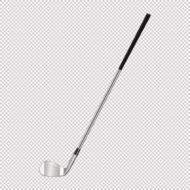 Realistic icon of classic golf club isolated on transparent background. Design template closeup in vector Realistic icon of classic golf club isolated on transparent background. Design template closeup in EPS10 vector. golf club stock illustrations