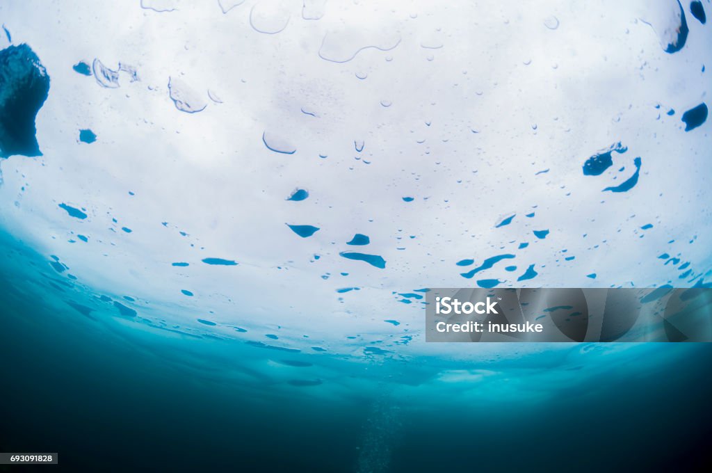 Drift Ice Diving Copy Space Stock Photo