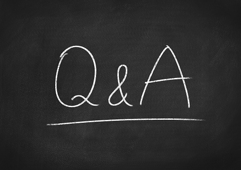Q&A concept word on a chalkboard background
