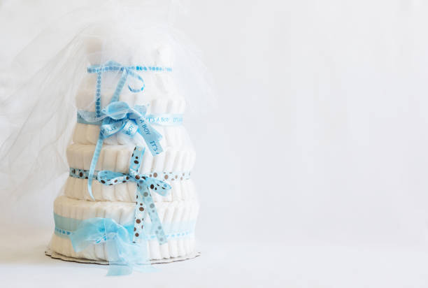 istock Diaper Cake A multi leveled diaper cake for a baby shower. 693095018
