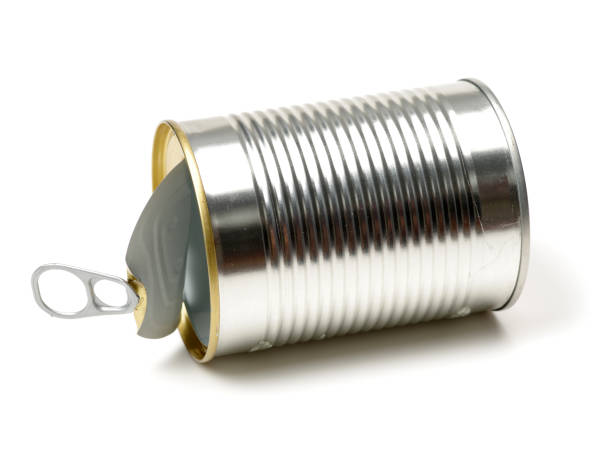 istock Opened Shiny Aluminum Tin Can Without Label Isolated on White 693097396
