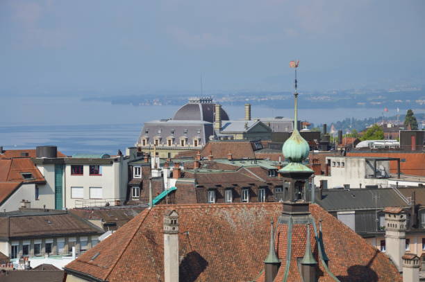 istock building and Geneva lake background in Switzerland 693097434