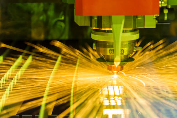 istock The fiber laser cutting machine 693100558