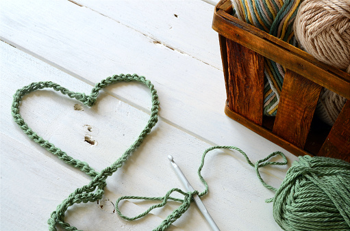 Green Crochet Heart Symbol