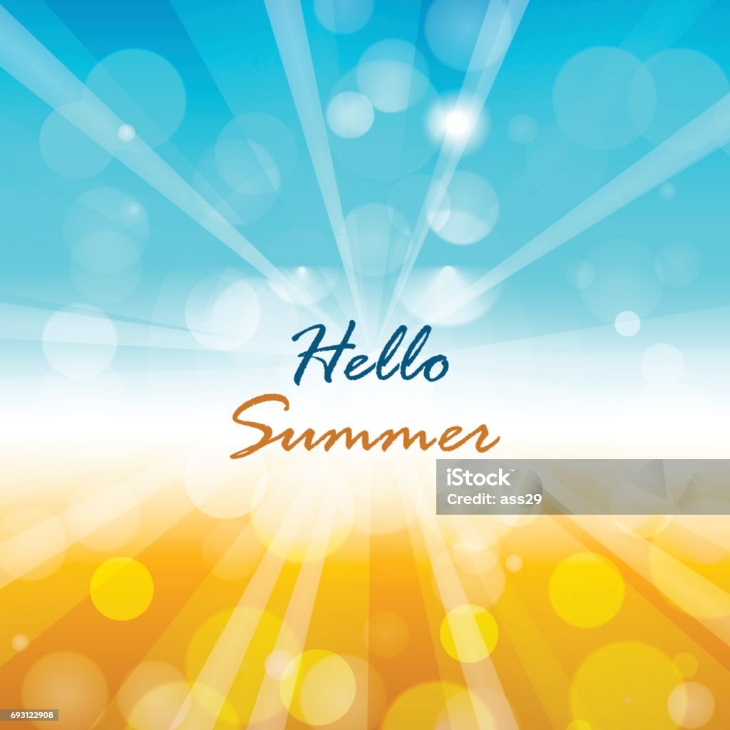 Summer background with Hello summer text Sunlight stock vector