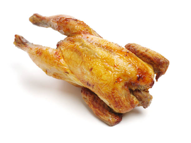 istock Poultry: Roast Chicken Isolated on White Background 693127368