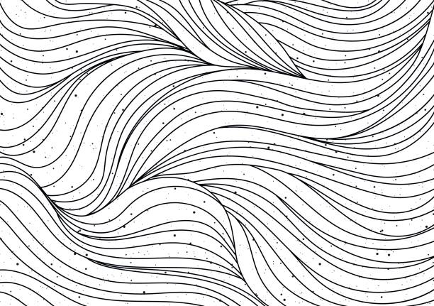 black and white wave muster vektor - fractal nature black abstract stock-grafiken, -clipart, -cartoons und -symbole