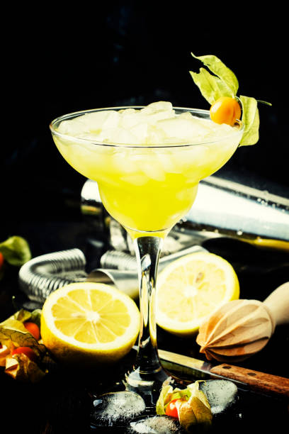 istock Alcohol cocktail winter passion fruit, with beer, syrup, lemon juice 693152074