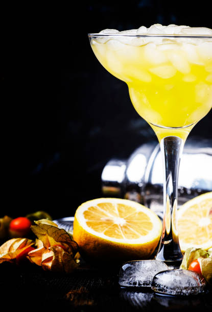 istock Alcohol cocktail winter passion fruit, with beer, syrup, lemon juice 693155442