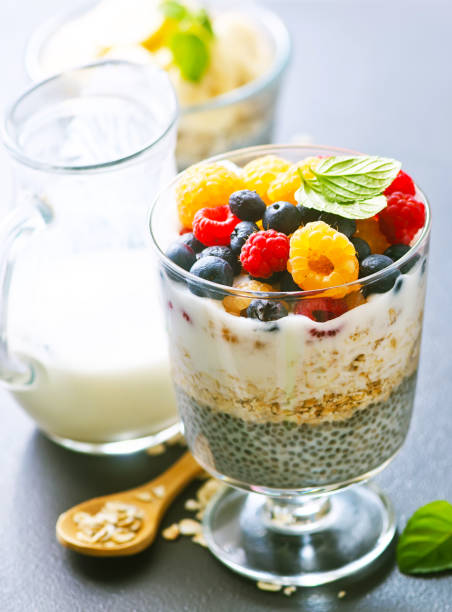 istock milk with chia seeds and berries 693162078