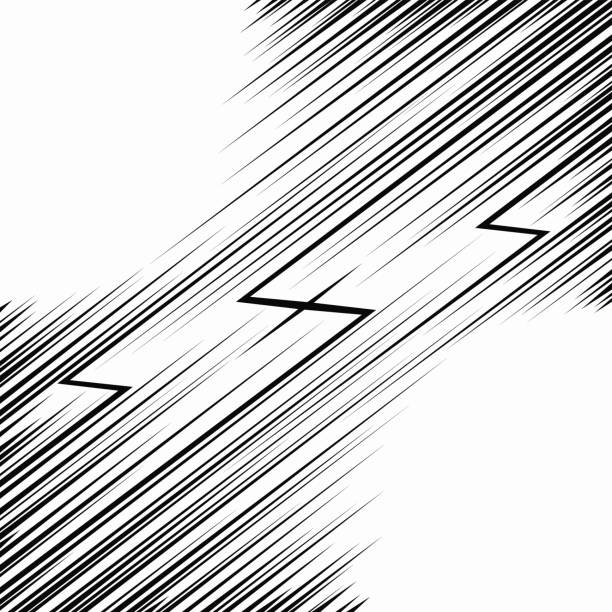 Comic book Speed Lines template Comic book Speed Lines. Black and white vector elements. Abstract motion diagonally. Trendy Pop-art design electricity patterns stock illustrations