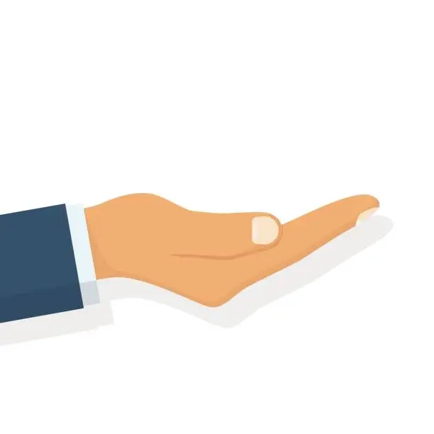 Vector illustration of Outstretched hand. Vector
