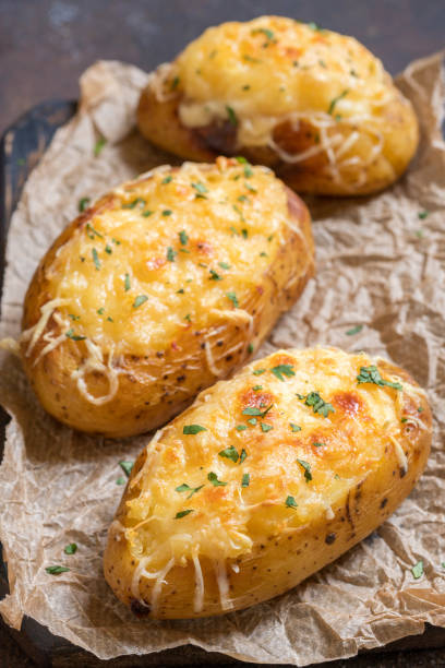 istock Baked stuffed potatoes with cheese and bacon 693192462