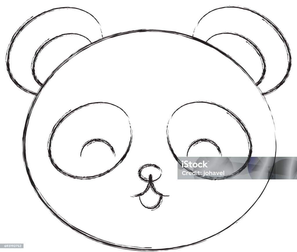 Ilustración de Lindo Dibujo Dibujar Cara De Oso Panda y más Vectores Libres  de Derechos de Amistad - Amistad, Animal, Animales de Safari - iStock