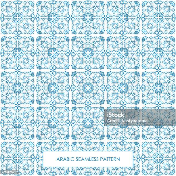 Arabic Pattern Blue Seamless Arabic Pattern Blue Stock Illustration - Download Image Now ...