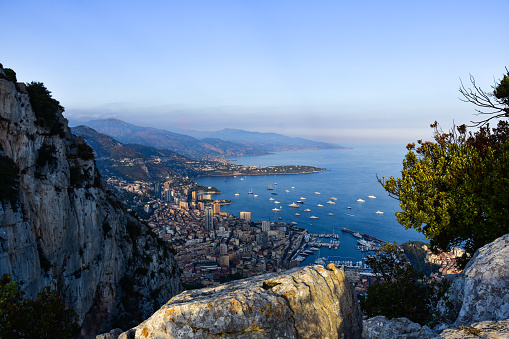 View of Monaco, Monte-Carlo from the top of the mountain