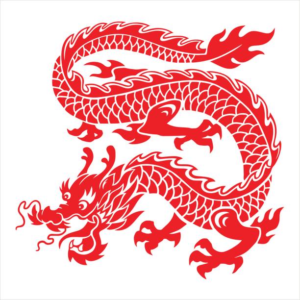 Dragon dragon icon, symbol dragon tattoos stock illustrations