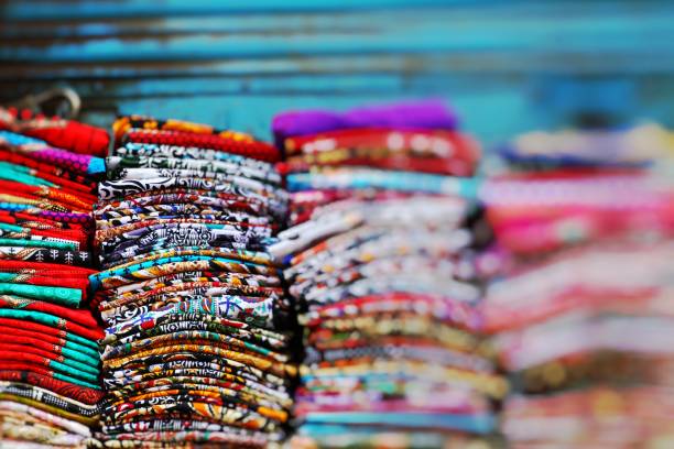 istock Multi-colors scarfs on the market 693209590