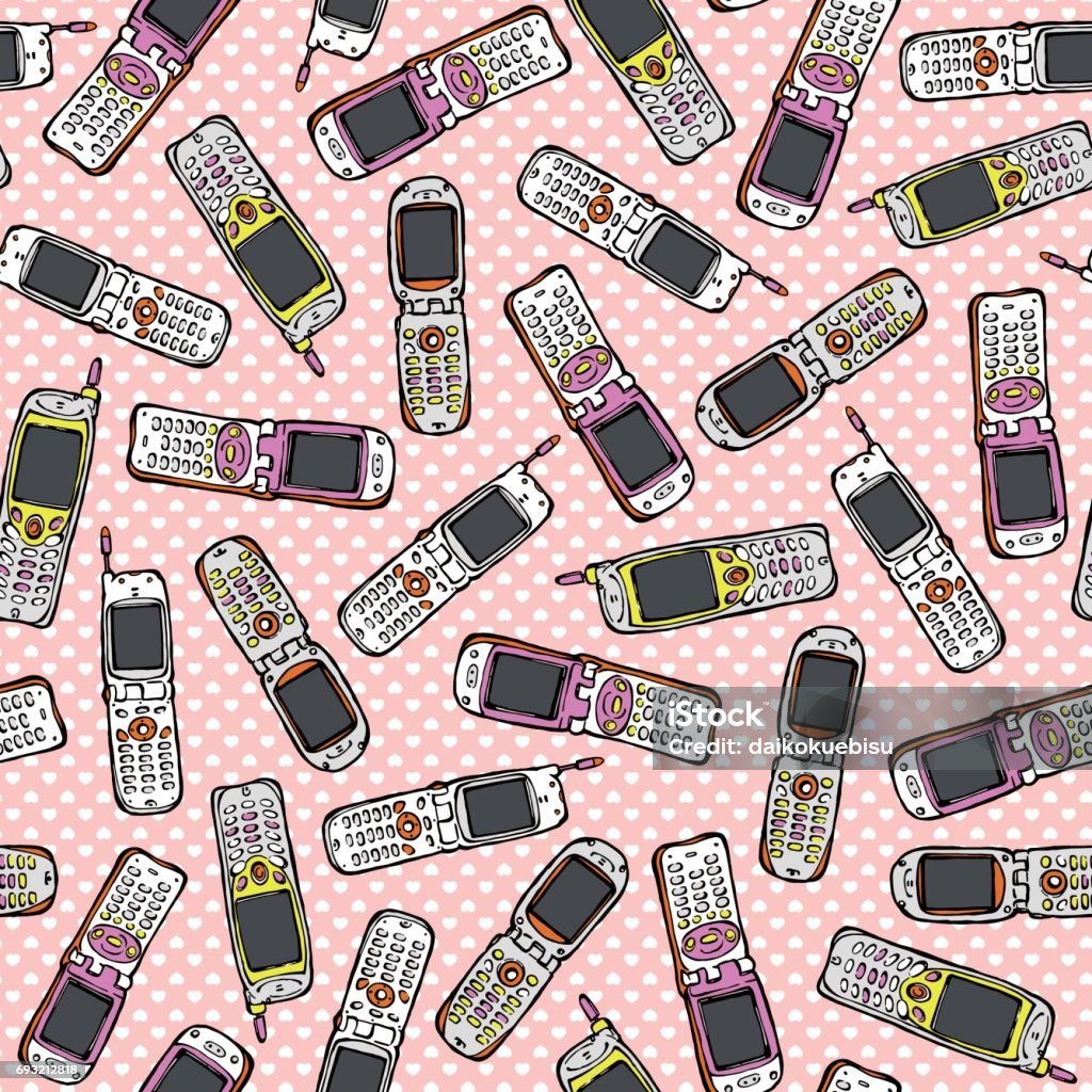 Random Patterns For Phone Mobile Phone Pattern Stock Illustration - Download Image Now - Analog ...