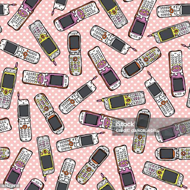 Draw Phone Pattern Mobile Phone Pattern Stock Illustration - Download Image Now - Analog ...