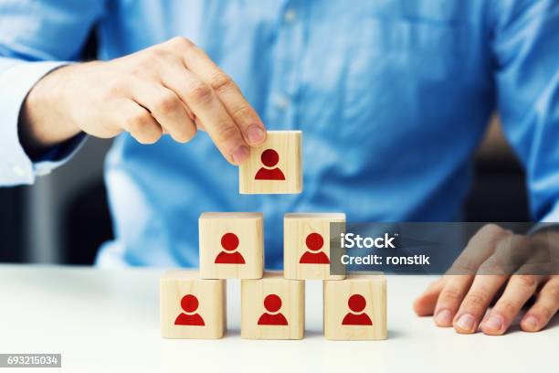 Human Resources And Business Hierarchy Concept Stock Photo - Download Image Now - Building - Activity, Employee, Hierarchy