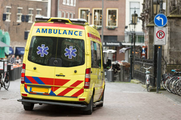 Ambulance on the street Ambulance on the street danish culture photos stock pictures, royalty-free photos & images