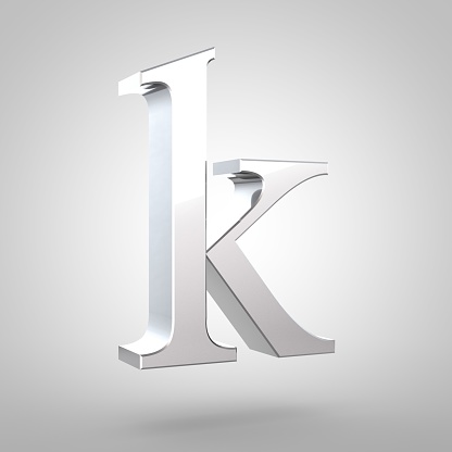 Silver Letter K Lowercase Isolated On White Background Stock Photo -  Download Image Now - iStock