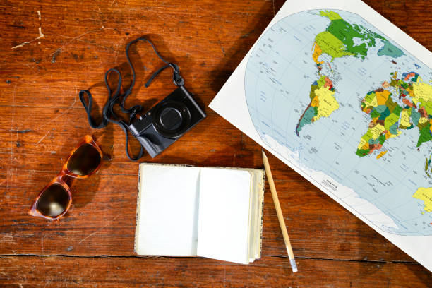 istock Diary of traveling around the world 693224988