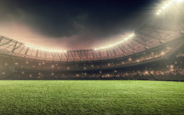 istock soccer field with illumination and night sky 693252116