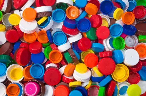 Photo of Color Plastic Caps Background