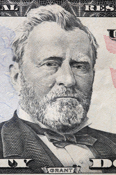 ulysses s. grant portret na dwudziestodolarowy banknot. - symbol president ulysses s grant usa zdjęcia i obrazy z banku zdjęć