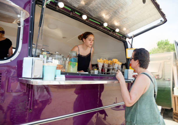 istock Customer on the food truck 693263076