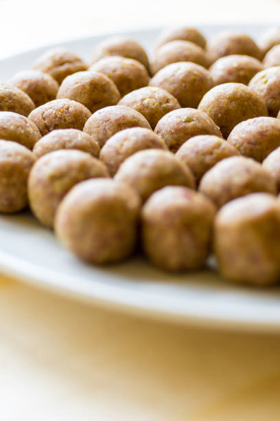 Raw Uncooked Meatballs on a Plate Before Cooking
