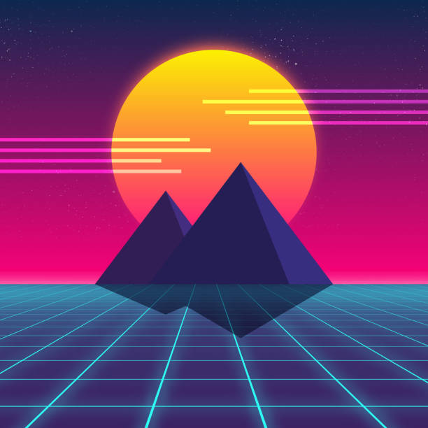 Sythwave Design Synthwave Poster Stock Photos, Pictures & Royalty-Free Images - iStock