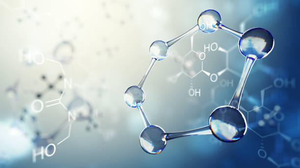 istock 3d illustration of molecule model. Science background with molecules and atoms 693297378