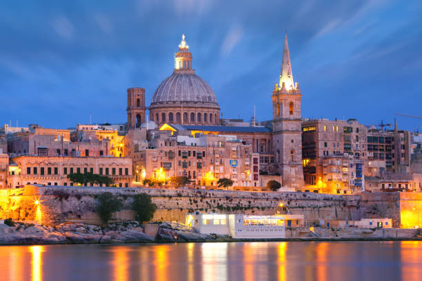 istock Valletta Skyline from Sliema at night, Malta 693300686