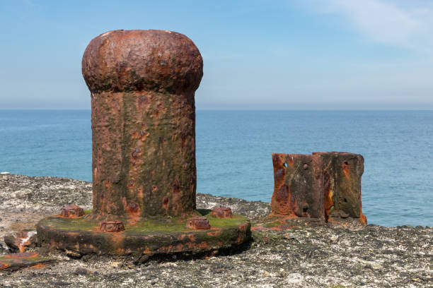 istock Decayed bollard at Dune, small island near Helgoland ,Germany 693306798