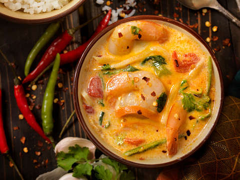 Spicy Shrimp, Coconut Milk Curry with Vegetables