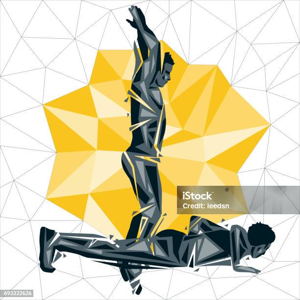Burpee Abstract Geometric Gym Concept Stock Illustration - Download Image Now - Burpee ...